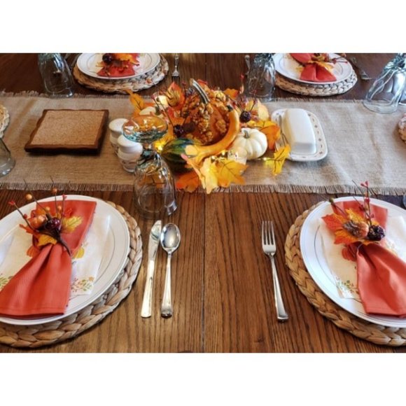 10Pack Large Round Woven Placemats, Water Hyacinth Straw Braided Placemats 12" - Picture 2 of 2